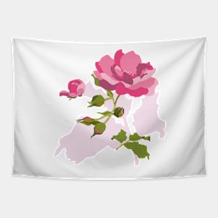 Botanical Rose illustration Tapestry