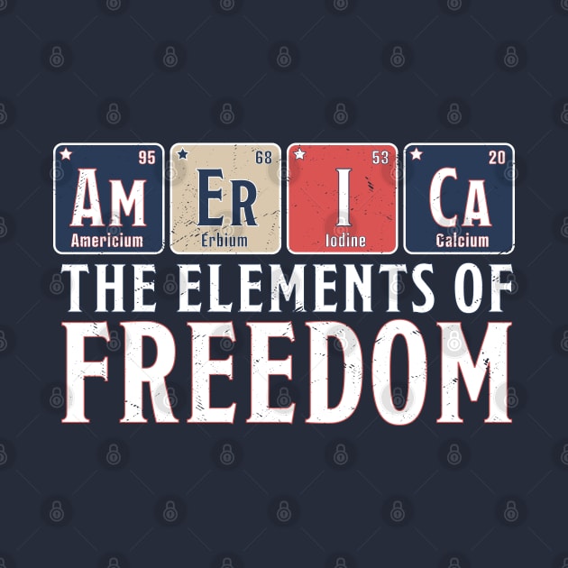 America The Elements of Freedom Periodic Table 4th of July by OrangeMonkeyArt