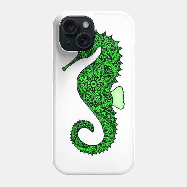 Seahorse (green) Phone Case by calenbundalas