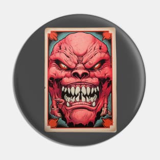 Pink Mutation Retro Playing Card Pin