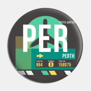 Perth (PER) Airport // Retro Sunset Baggage Tag Pin