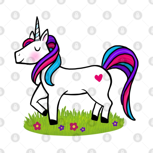 Prancing Magical Rainbow Pink Unicorn by 513KellySt