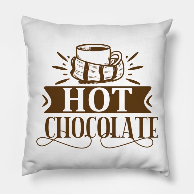 Hot Chocolate Pillow by Lifestyle T-shirts