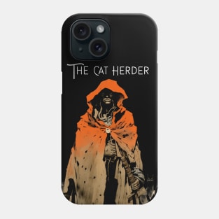 Cat Herder: The Cat Herder on a dark (Knocked Out) background Phone Case