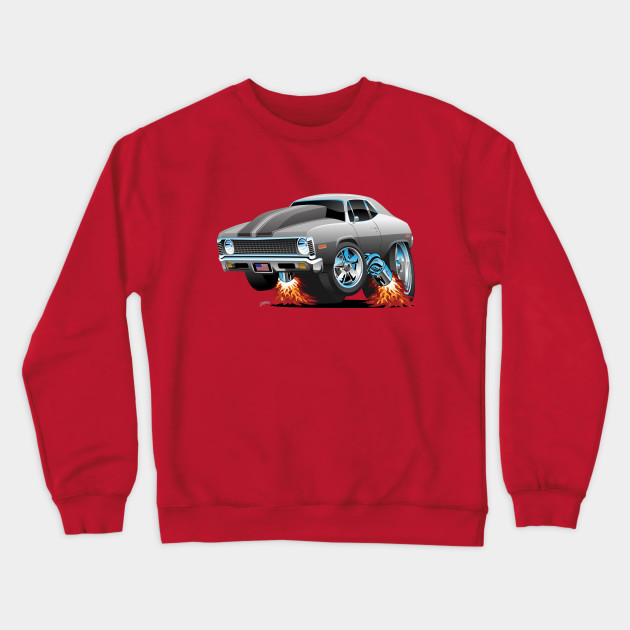 Classic American Muscle Car Hot Rod Cartoon Muscle Car