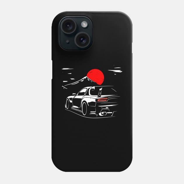 RX7 Rotary Engine Legend JDM Retro Movie Gaming Tuning Fan Car Phone Case by Automotive Apparel & Accessoires