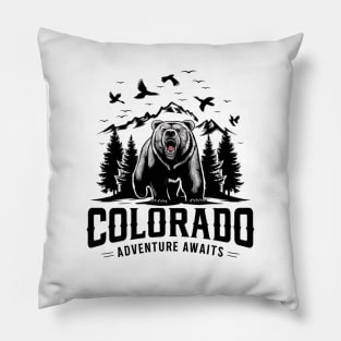 Colorado Adventure Awaits bear vintage Pillow