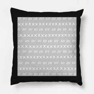 Light Grey White Hand Drawn Modern Pattern Pillow