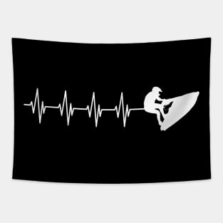 Jet Ski Heartbeat Tapestry