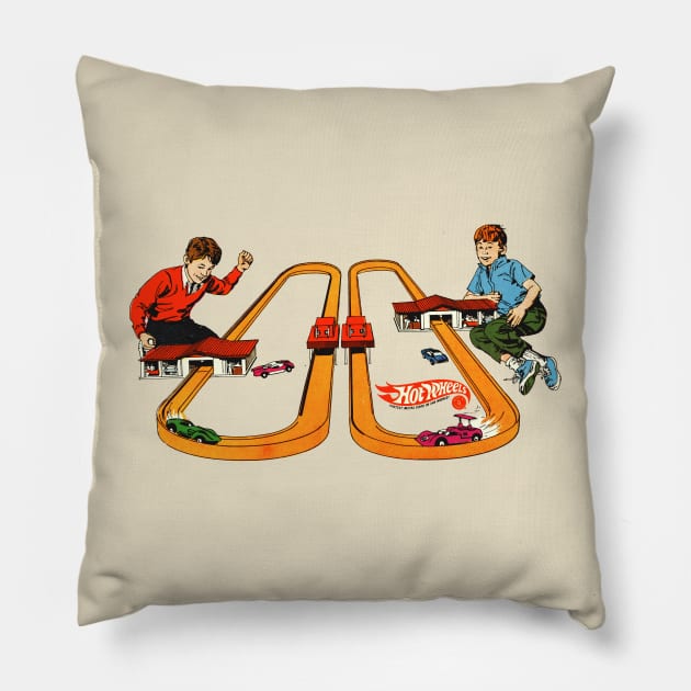 1970 super charger race set Pillow by rorokoto