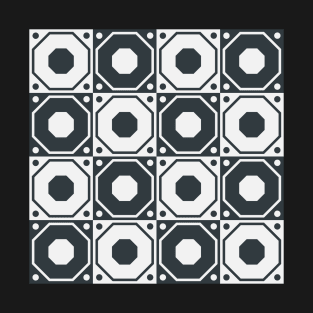 Mosaic Squares Black and White T-Shirt