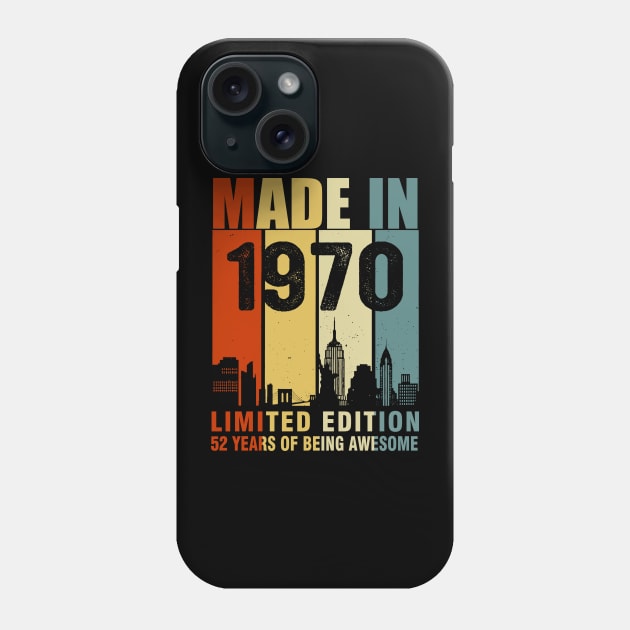 Made In 1970 Limited Edition 52 Years Of Being Awesome Phone Case by Vladis