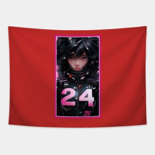 Anime Race Girl | Quality 3D Anime Artwork | Pink Red Black Blue Chibi Manga Anime Art Tapestry