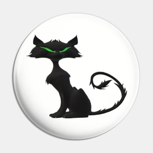 Spooky little  Halloween black cat Pin