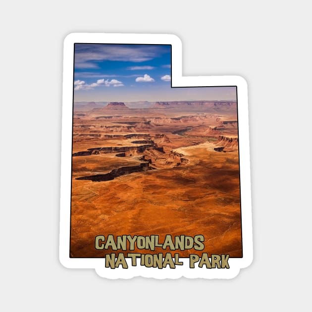 Utah State Outline - Canyonlands National Park Magnet by gorff