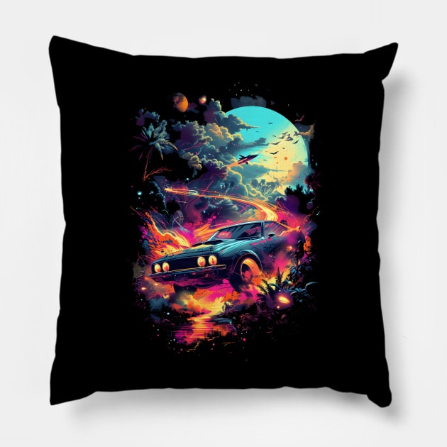 Galactic Roadster Pillow by HorseDriftKNS