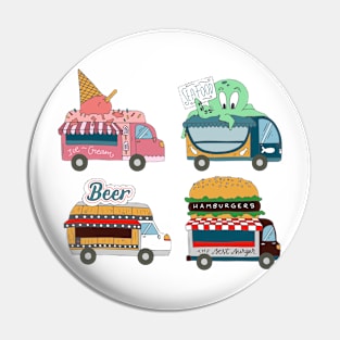 Food Trucks hand Drawn Pin