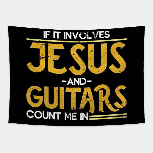 Jesus Music Guitarist Gift Jesus Christ Tapestry by shirtsyoulike