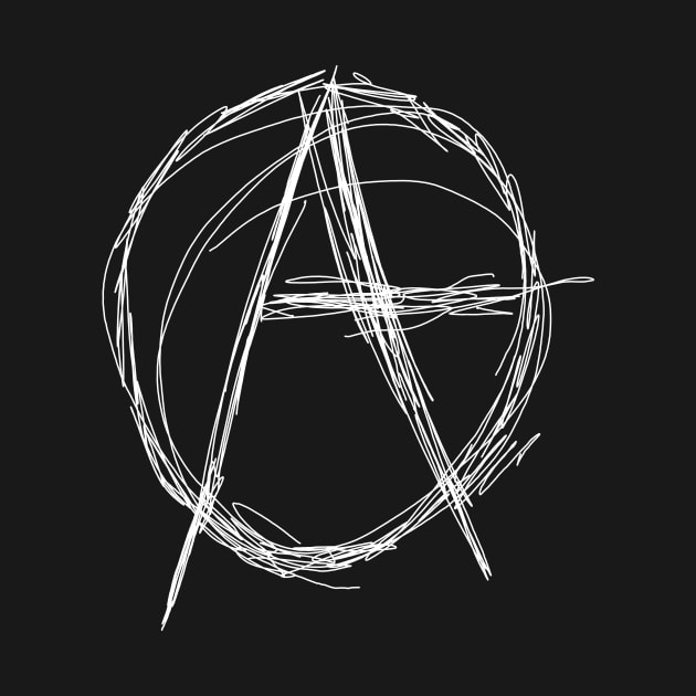 Dark and Gritty Anarchy Symbol (white) by MacSquiddles