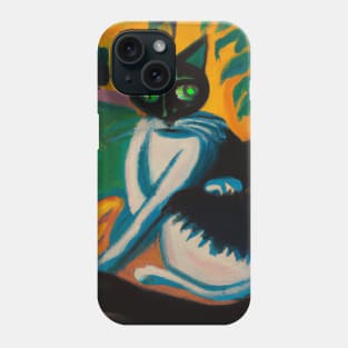 Cat in the Style of Paul Gauguin Phone Case