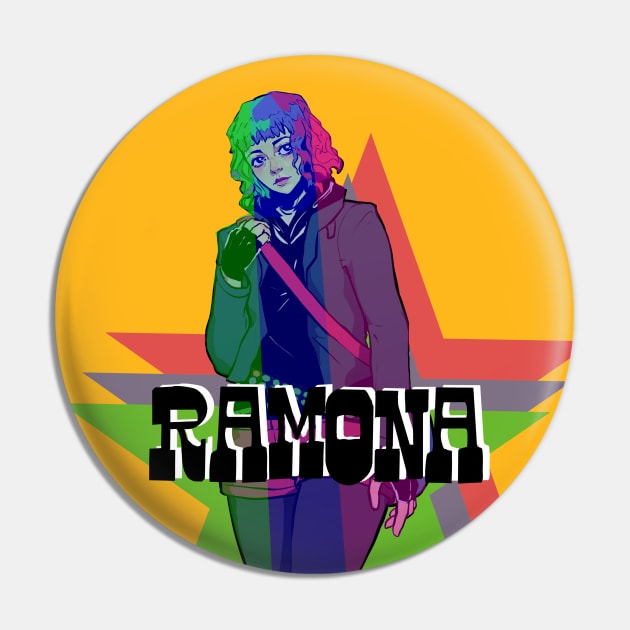 Ramona Flowers: Scott Pilgrim vs. the World Pin by SunShadow