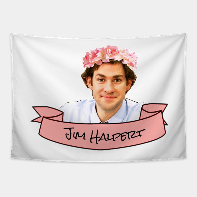 Jim Halpert Flower Crown Tapestry by lunalovebad