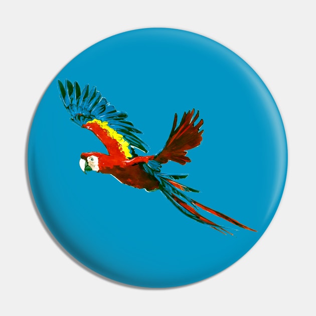 Scarlet Macaw 2 Pin by A.E. Kieren Illustration