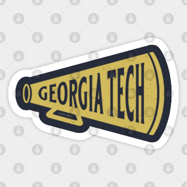 Vintage Megaphone - Georgia Tech Yellow Jackets (Gold Georgia Tech Wordmark) - Georgia Tech - Sticker