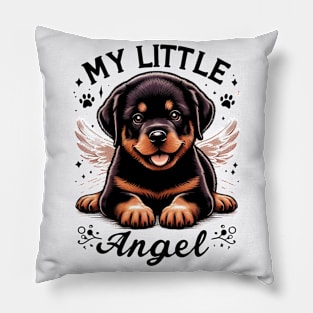 Rottweiler Puppy My Little Angel Rottie design Pillow