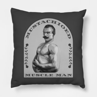 Mustachioed Muscle Man Pillow