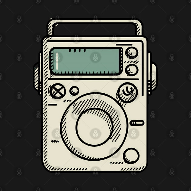 Vintage line art  of a Walkman by design/you/love