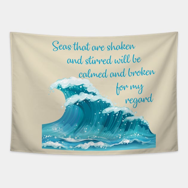 Seas that are shaken and stirred can be calmed and broken for my regard Bethel "It is well" Lyrics WEAR YOUR WORSHIP Christian design Tapestry by Mummy_Designs