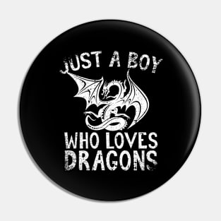 Just A Boy Who Loves Dragons Pin