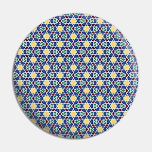 Blue Arabic Pattern Design Pin