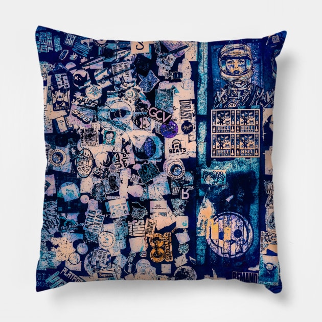 NYC Street Stickers Art Pillow by eleonoraingrid