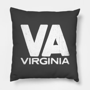 VA Virginia Vintage State Typography Pillow