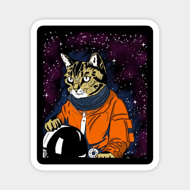 cat space Magnet by akbstr