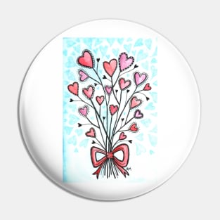 Heart Love Bouquet Pin