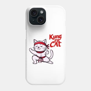 white cat kung fu cat master Phone Case