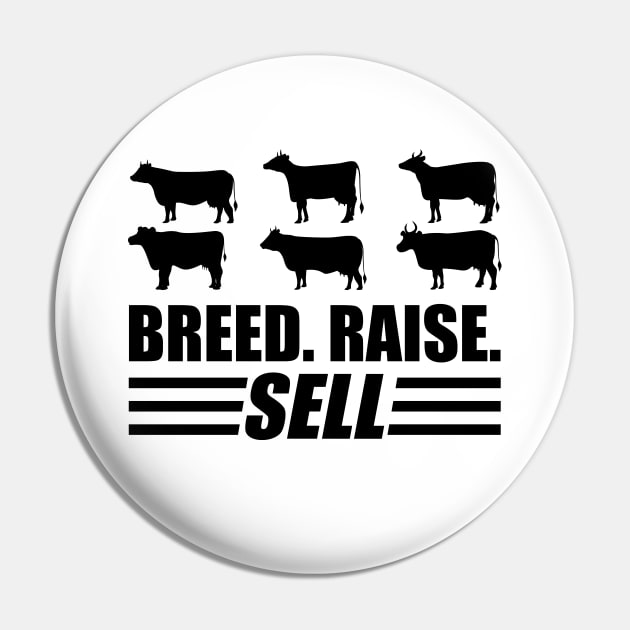 Beef Cattle Farm - Breed Raise Sell Pin by KC Happy Shop