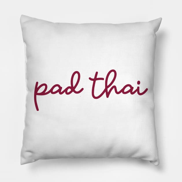 pad thai - maroon red Pillow by habibitravels