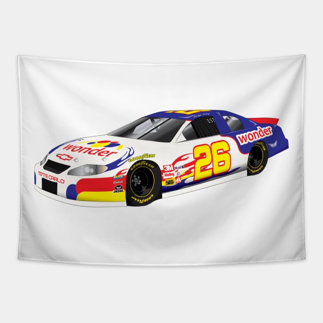 Ricky Bobby's Wonderbread Car 26 Tapestry by ArielAutoArt