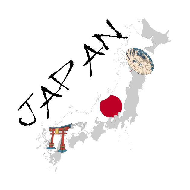 Map and Flag of Japan by TNMGRAPHICS