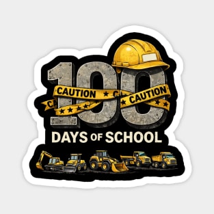 100 Days Of School Construction Worker Elementary School Magnet