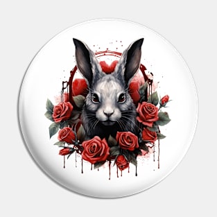 Gothic Rose Rabbit Pin