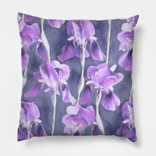 Simple Iris Pattern in Pastel Purple Pillow