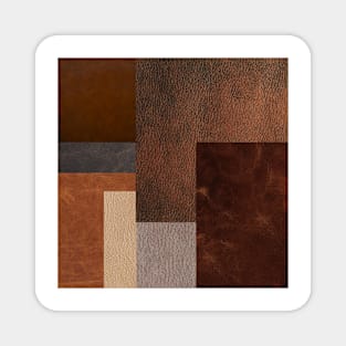 ART leather brown collage Magnet