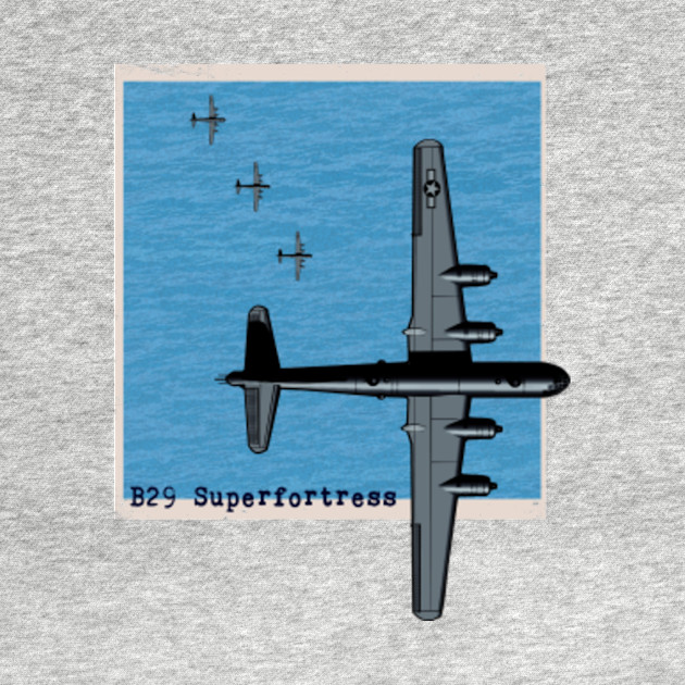 Disover B29 Superfortress WW2 bomber airplane over the ocean - B29 Superfortress - T-Shirt