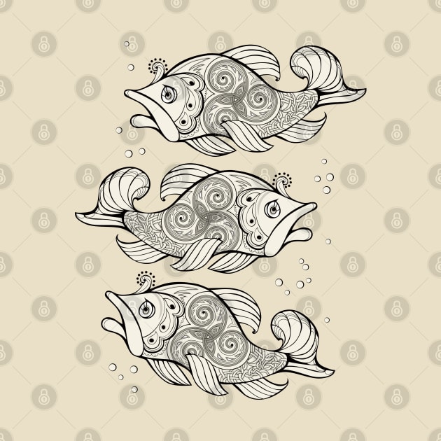 Fishes with Celtic trickle by Artist Natalja Cernecka