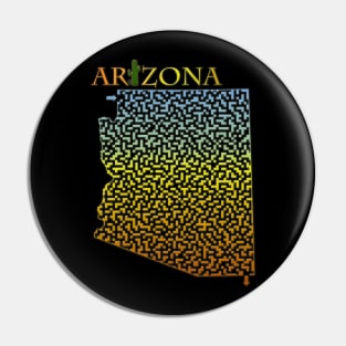 Arizona State Outline Desert Themed Maze & Labyrinth Pin